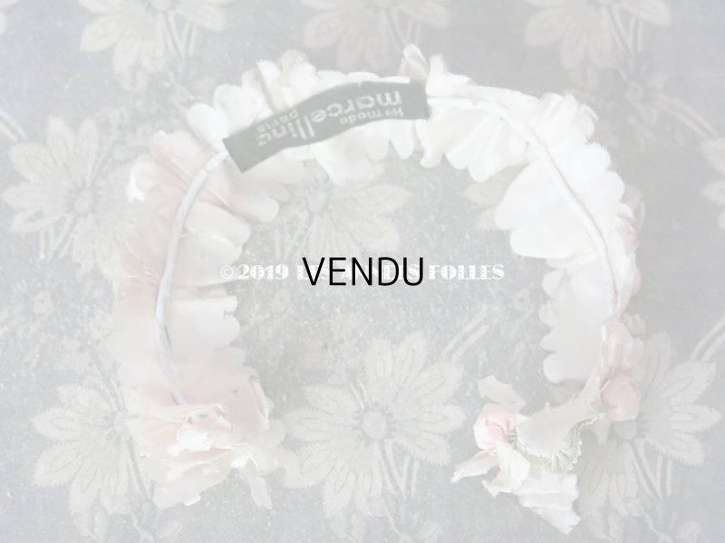 画像11: アンティーク ヘッドリース ピンクの薔薇のロココトリム