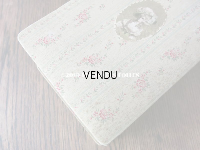 画像5: 1900年代 アンティーク 貴婦人の肖像画&小花柄のカルトナージュボックス