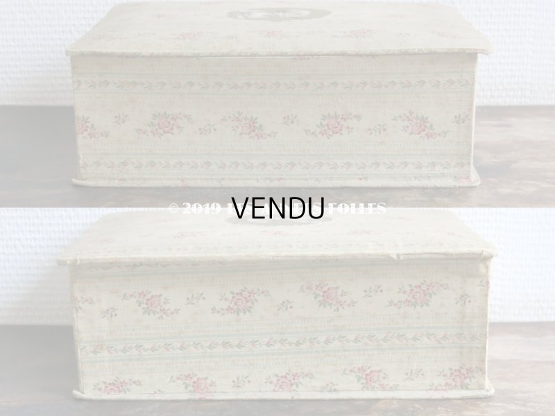 画像9: 1900年代 アンティーク 貴婦人の肖像画&小花柄のカルトナージュボックス