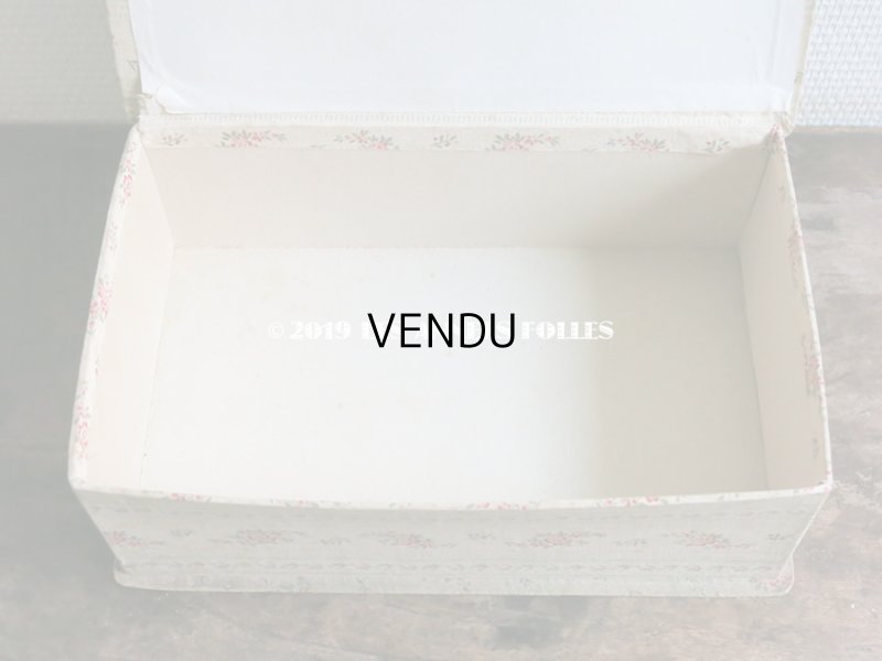 画像11: 1900年代 アンティーク 貴婦人の肖像画&小花柄のカルトナージュボックス