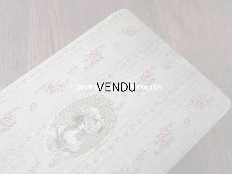 画像4: 1900年代 アンティーク 貴婦人の肖像画&小花柄のカルトナージュボックス