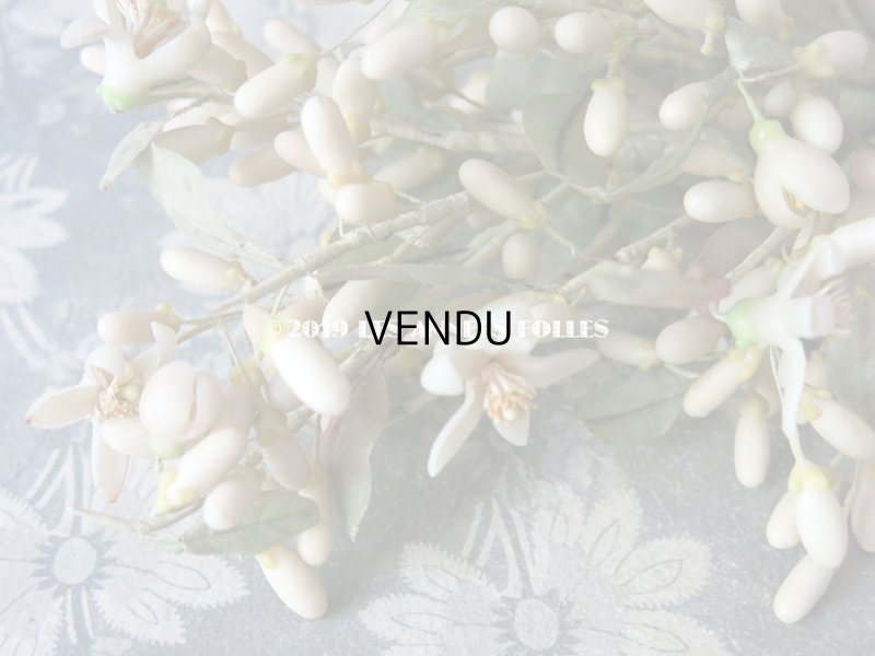 画像4: 1900年代 アンティーク ワックスフラワーのブーケウェディングブーケ オレンジの花 結婚式 