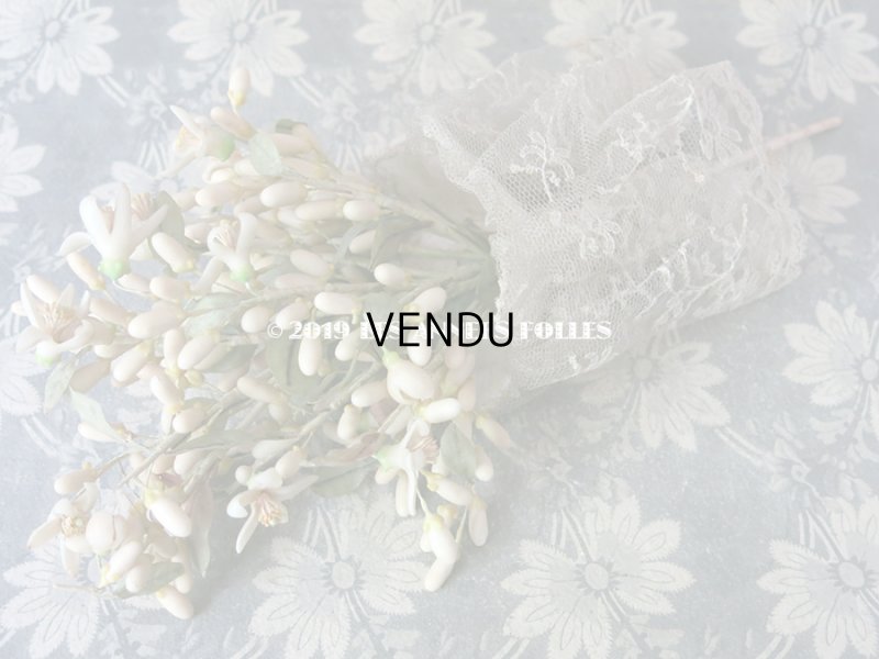 画像3: 1900年代 アンティーク ワックスフラワーのブーケウェディングブーケ オレンジの花 結婚式 