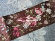 画像5: 19世紀末 アンティーク シルク製 ジャガード織 リボン 花模様 69cm