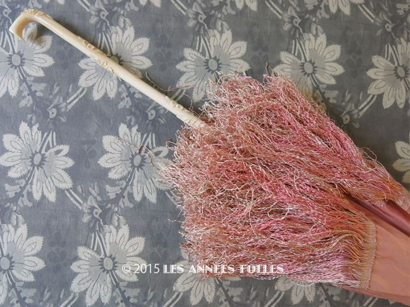 画像6: 19世紀末 アンティーク シルク製 日傘用 生成りのフリンジ付きトリム 