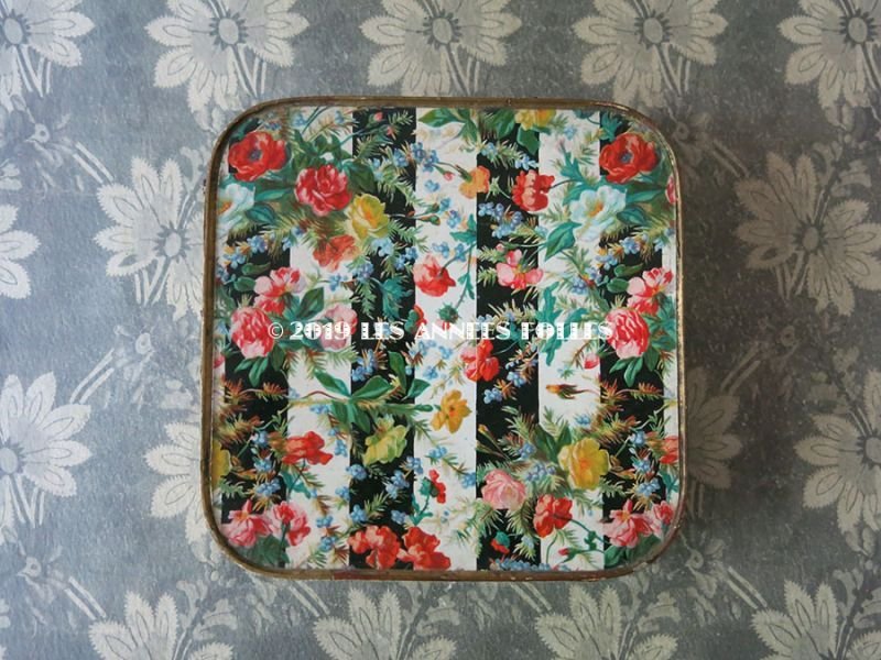 画像3: 19世紀 アンティーク お菓子箱 ストライプ＆花模様