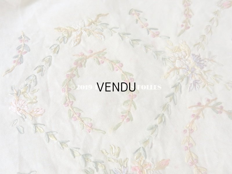 画像16: 【9周年セール対象外】 アンティーク リボン刺繍のパネル　ファブリック 