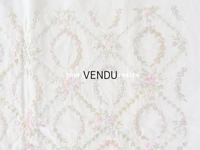 画像9: 【9周年セール対象外】 アンティーク リボン刺繍のパネル　ファブリック 