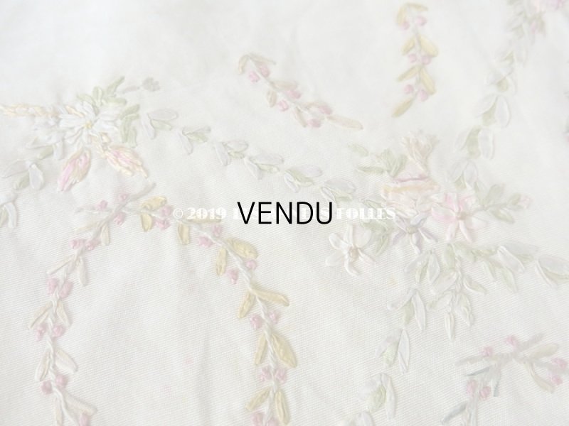 画像15: 【9周年セール対象外】 アンティーク リボン刺繍のパネル　ファブリック 