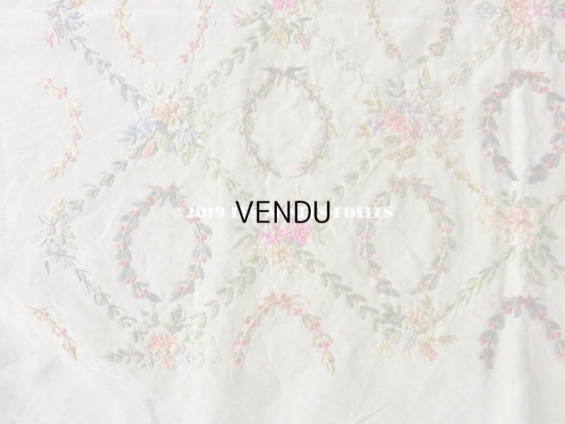 画像10: 【9周年セール対象外】 アンティーク リボン刺繍のパネル　ファブリック 