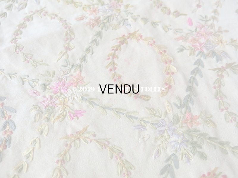 画像13: 【9周年セール対象外】 アンティーク リボン刺繍のパネル　ファブリック 