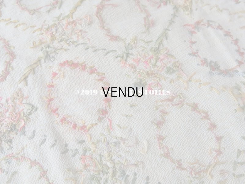 画像5: 【9周年セール対象外】 アンティーク リボン刺繍のパネル　ファブリック 