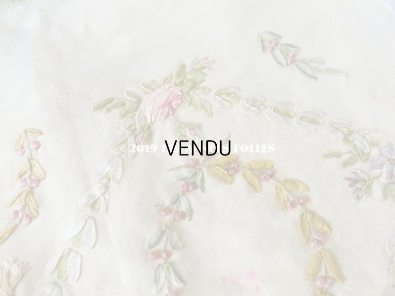 画像14: 【9周年セール対象外】 アンティーク リボン刺繍のパネル　ファブリック 