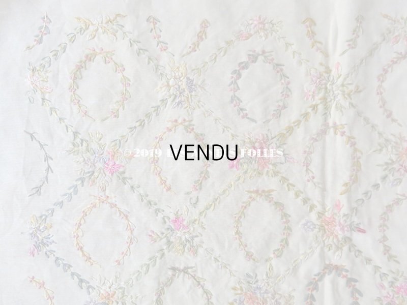 画像8: 【9周年セール対象外】 アンティーク リボン刺繍のパネル　ファブリック 