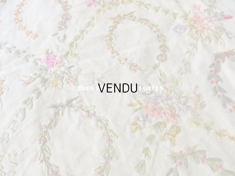 画像12: 【9周年セール対象外】 アンティーク リボン刺繍のパネル　ファブリック 