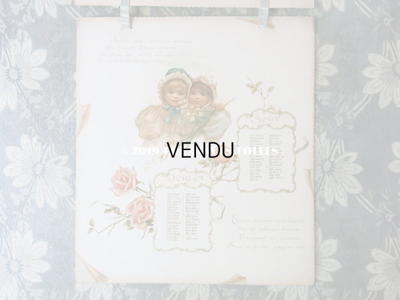 画像3: 【9周年セール対象外】 1898年　アンティーク カレンダー　クロモグフィー 花少女たち DE SAISON EN SAISON