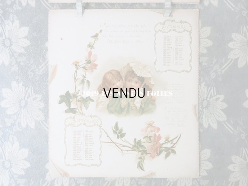 画像4: 【9周年セール対象外】 1898年　アンティーク カレンダー　クロモグフィー 花少女たち DE SAISON EN SAISON