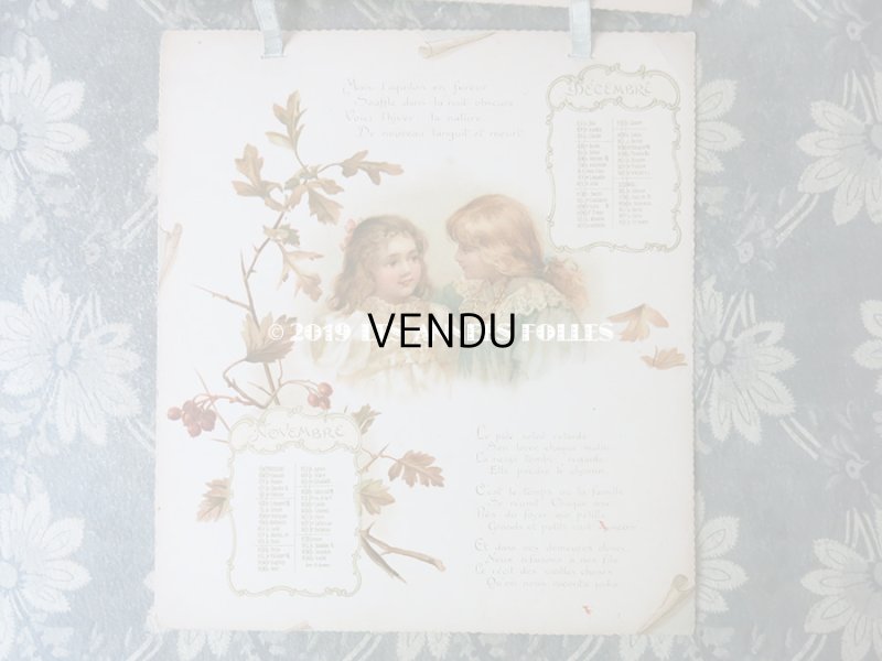 画像5: 【9周年セール対象外】 1898年　アンティーク カレンダー　クロモグフィー 花少女たち DE SAISON EN SAISON