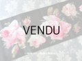 19世紀 アンティーク シルク製 幅広リボン ベルベットの薔薇模様 17.5cm幅 150cm