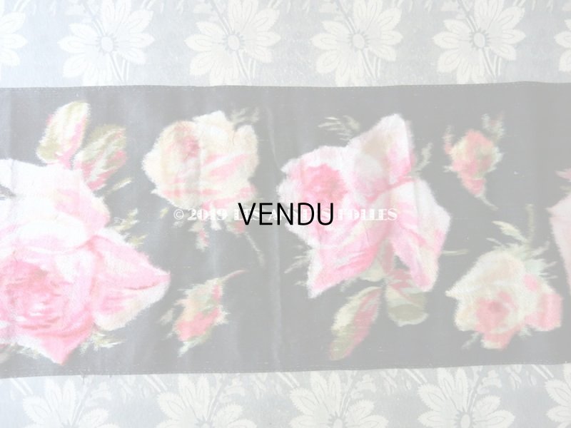 画像6: 19世紀 アンティーク シルク製 幅広リボン ベルベットの薔薇模様 17.5cm幅 150cm