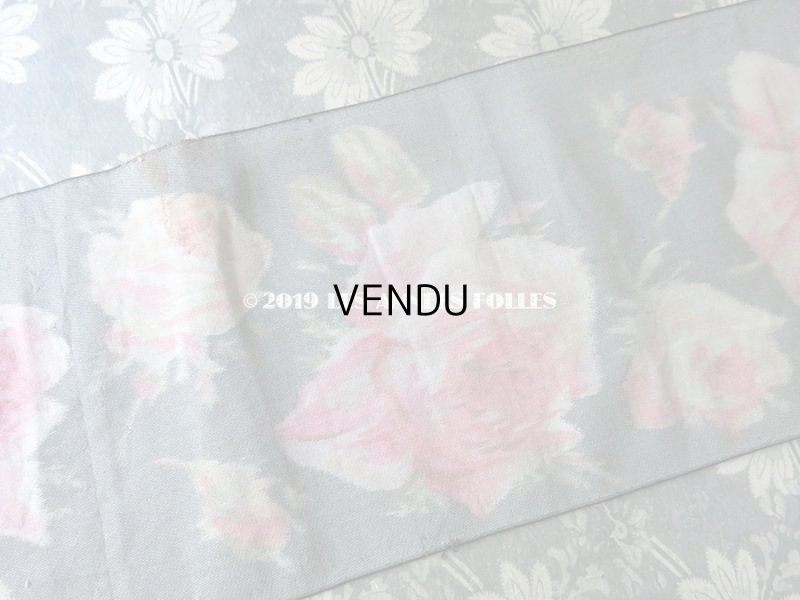 画像8: 19世紀 アンティーク シルク製 幅広リボン ベルベットの薔薇模様 17.5cm幅 150cm