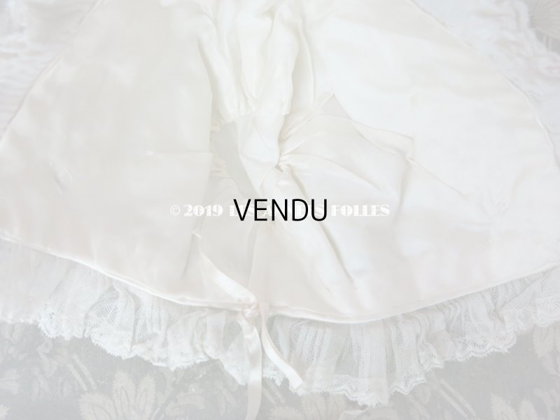 画像3: 1920年代 アンティーク 少女用 レースのボネ 淡いグレイッシュピンクのロココモチーフ