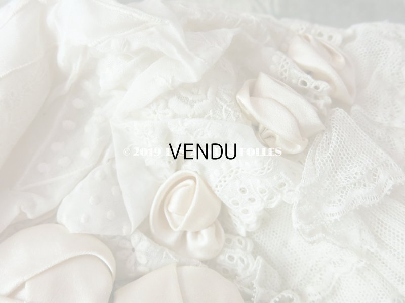 画像10: 1920年代 アンティーク 少女用 レースのボネ 淡いグレイッシュピンクのロココモチーフ