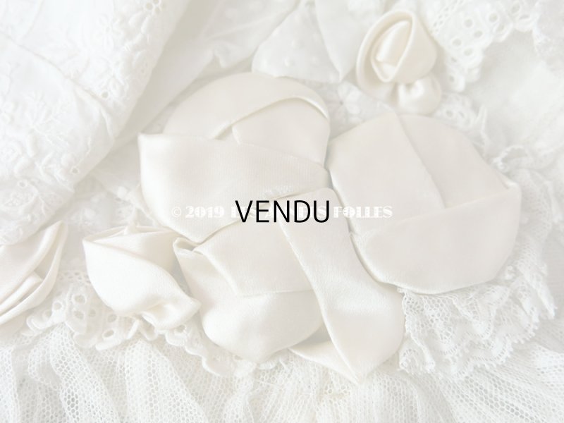 画像8: 1920年代 アンティーク 少女用 レースのボネ 淡いグレイッシュピンクのロココモチーフ