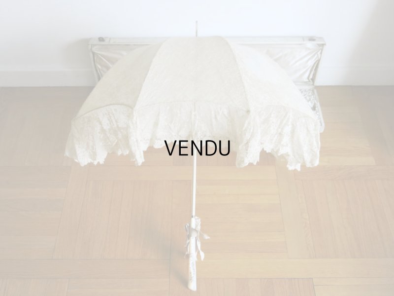 画像5: 1900年代 アンティーク  レースの日傘＆ファン オリジナルボックス入り　