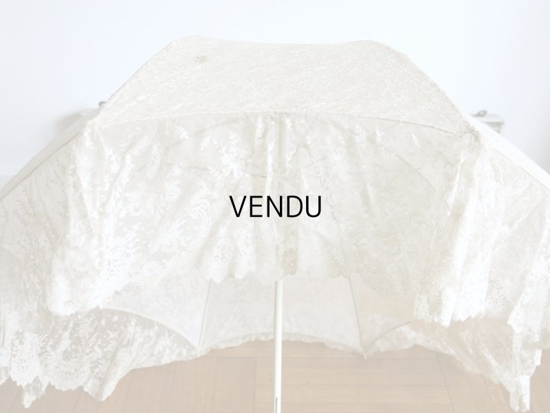 画像12: 1900年代 アンティーク  レースの日傘＆ファン オリジナルボックス入り　