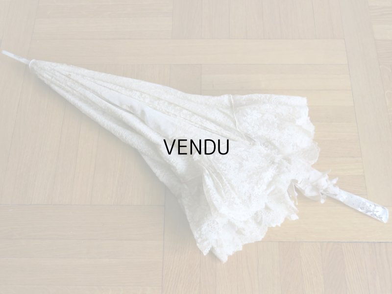 画像6: 1900年代 アンティーク  レースの日傘＆ファン オリジナルボックス入り　