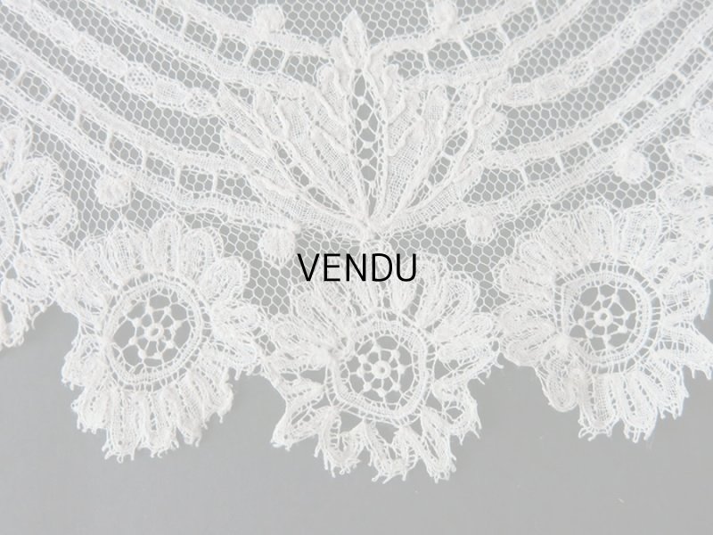 画像11: 19世紀末 アンティーク アプリケーション ブリュッセルレース ポワン・ド・ガーズ＆ボビンレース 【ポワン・ド・ガーズ】 130cm