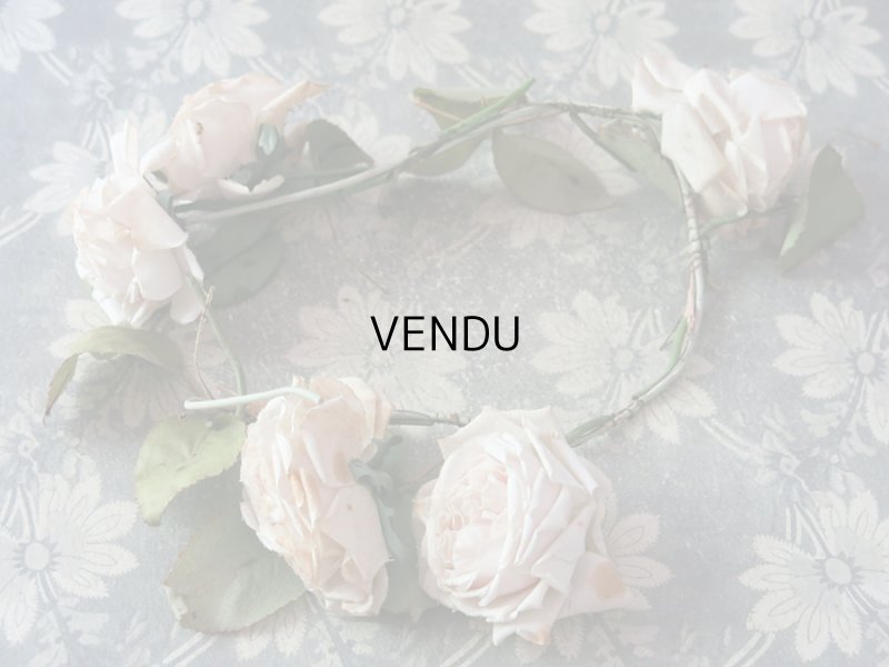 画像2: アンティーク 淡いピンクの薔薇のリース
