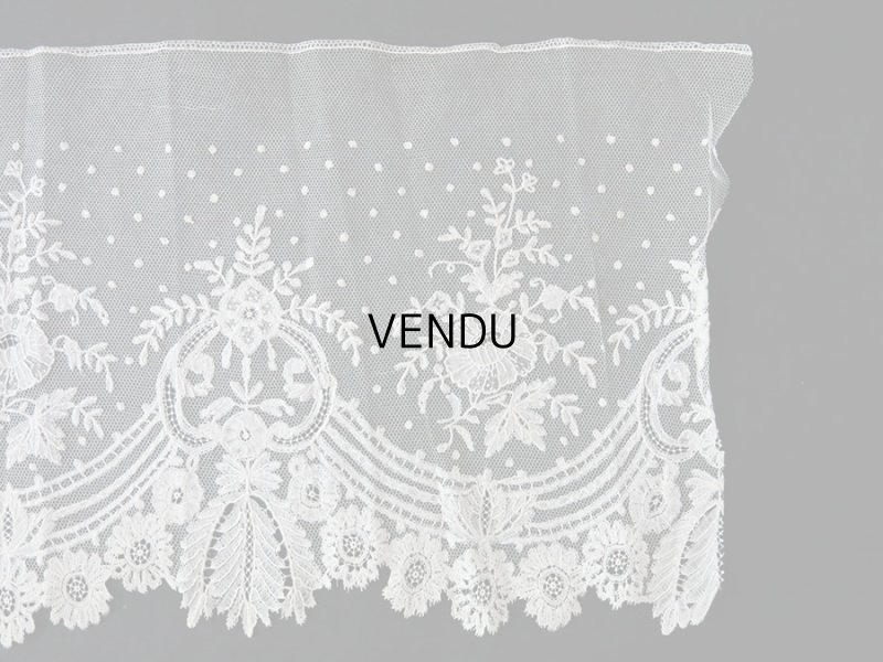 画像6: 19世紀末 アンティーク アプリケーション ブリュッセルレース ポワン・ド・ガーズ＆ボビンレース 【ポワン・ド・ガーズ】 130cm