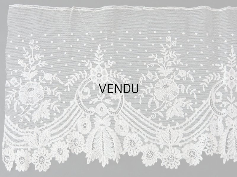 画像3: 19世紀末 アンティーク アプリケーション ブリュッセルレース ポワン・ド・ガーズ＆ボビンレース 【ポワン・ド・ガーズ】 130cm