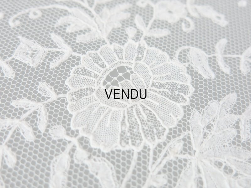画像9: 19世紀末 アンティーク アプリケーション ブリュッセルレース ポワン・ド・ガーズ＆ボビンレース 【ポワン・ド・ガーズ】 130cm