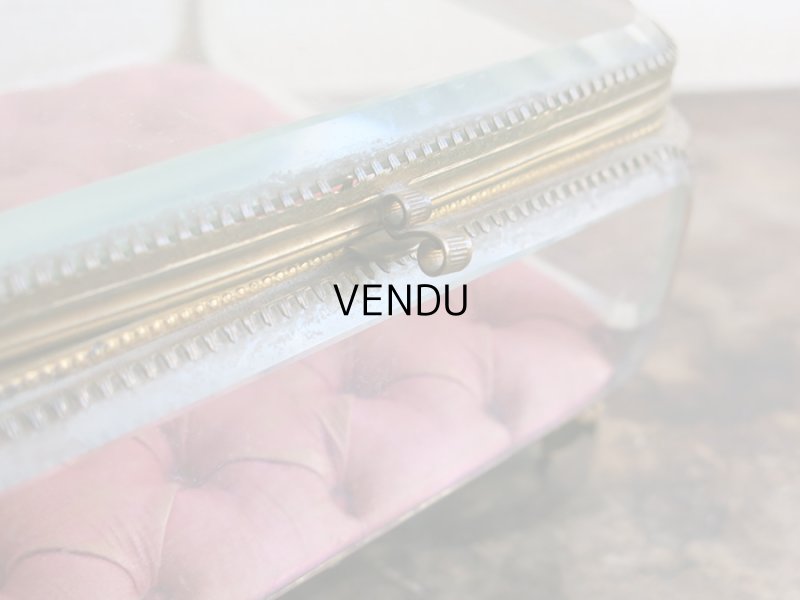 画像6: 19世紀 アンティーク 大きなジュエリーボックス　ロカイユ装飾の脚 スモーキーレッドのシルクサテンのクッション