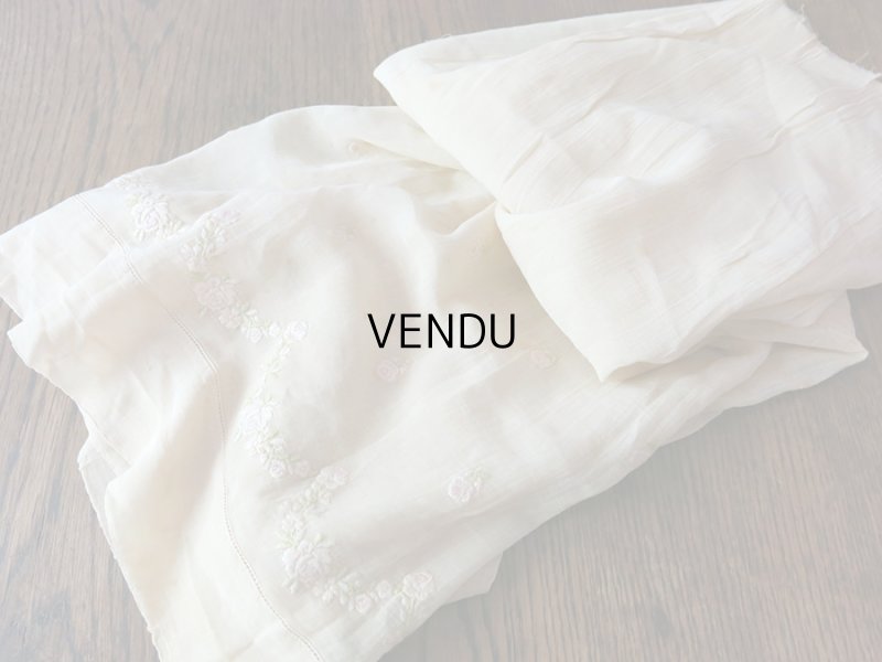 画像5: 1900年代 アンティーク  ドレスの裾  淡いピンクの薔薇の刺繍入り
