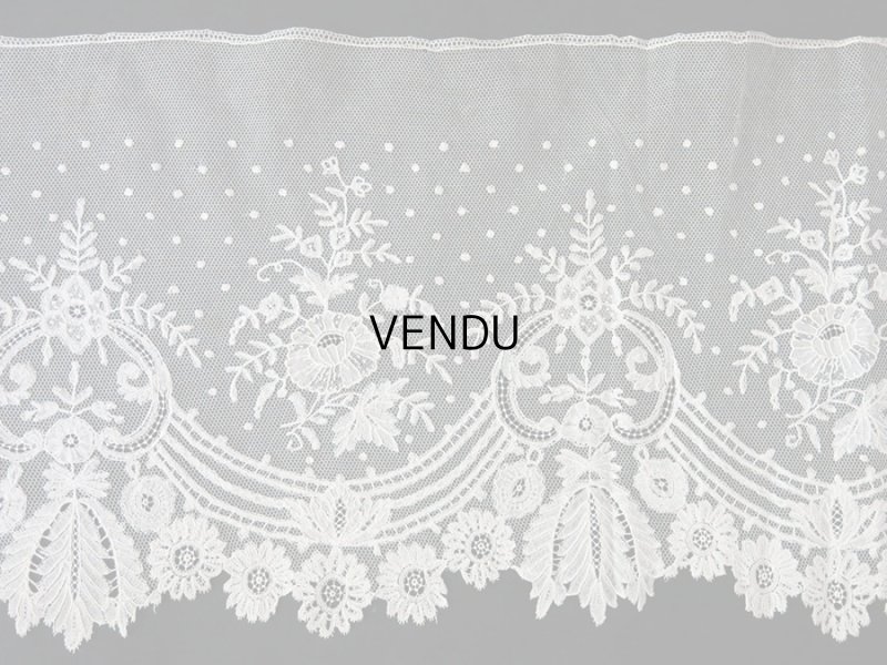 画像5: 19世紀末 アンティーク アプリケーション ブリュッセルレース ポワン・ド・ガーズ＆ボビンレース 【ポワン・ド・ガーズ】 130cm