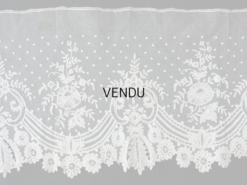 画像4: 19世紀末 アンティーク アプリケーション ブリュッセルレース ポワン・ド・ガーズ＆ボビンレース 【ポワン・ド・ガーズ】 130cm