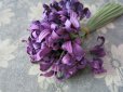 画像3: アンティーク 紫の花のコサージュ 布花 (3)