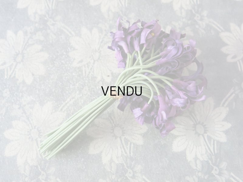 画像2: アンティーク 紫の花のコサージュ 布花