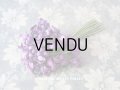 アンティーク 紫の花のコサージュ 布花