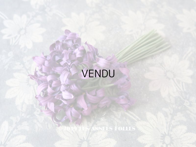 画像1: アンティーク 紫の花のコサージュ 布花