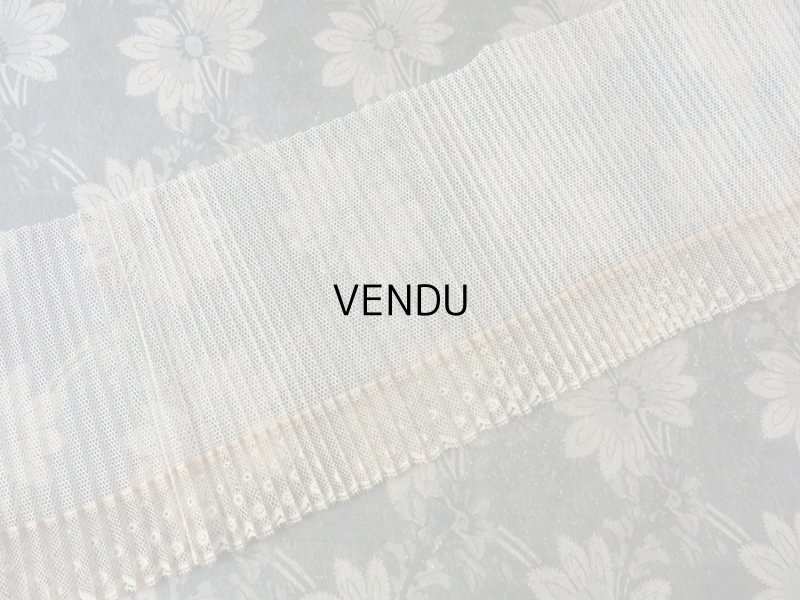 画像4: 1900年代 アンティーク プリーツ加工 チュールレース ドット柄 