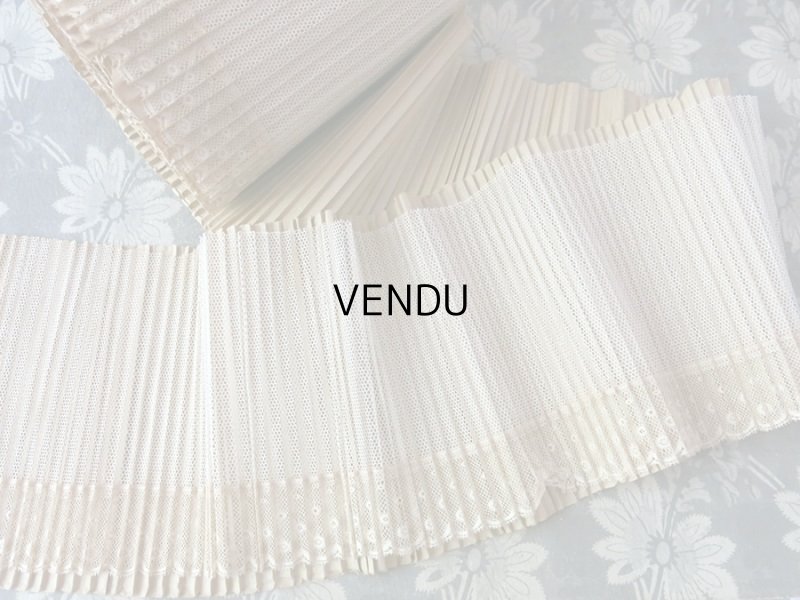 画像6: 1900年代 アンティーク プリーツ加工 チュールレース ドット柄 