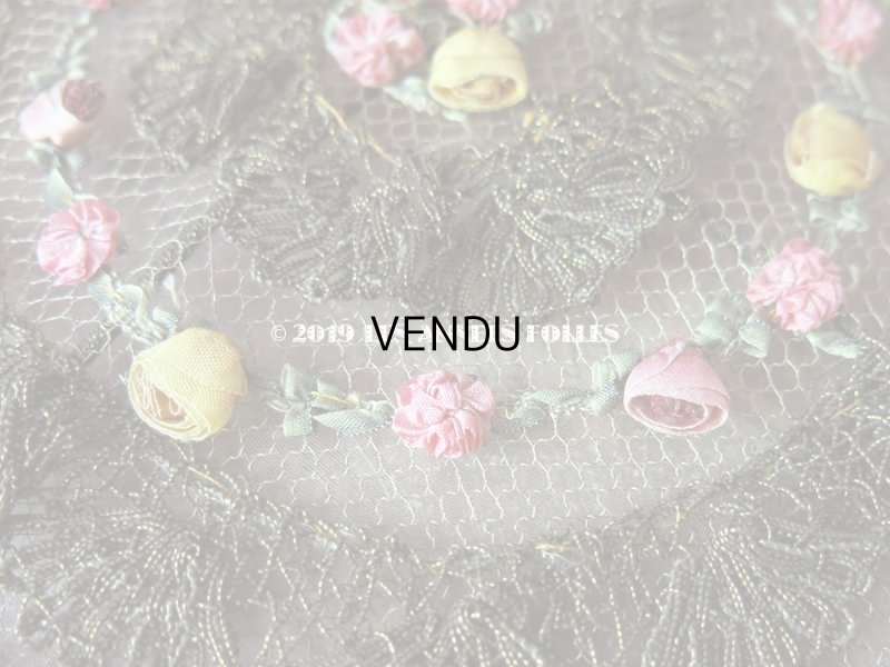 画像6: アンティーク  シルク製 ロココトリムのパネル ロココリボン