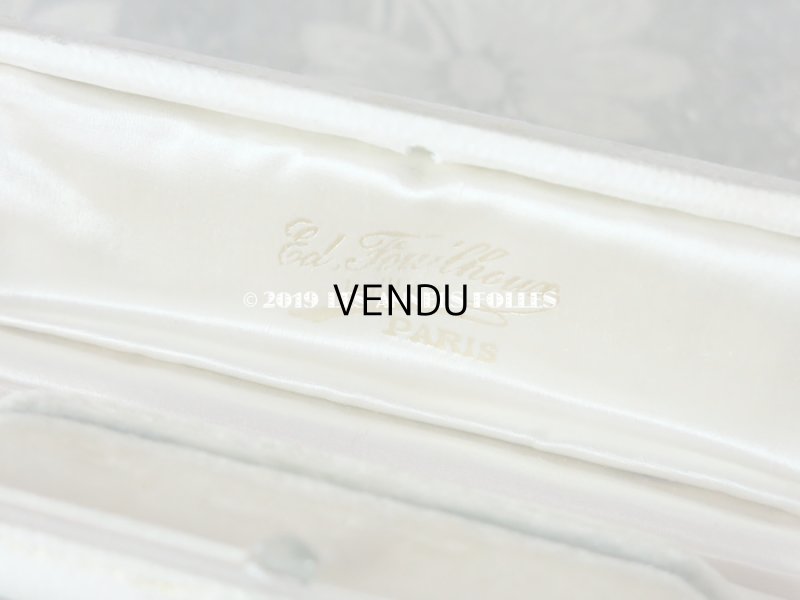 画像7: アンティーク 本革製 ジュエリーボックス  モノグラム入り オフホワイト エパングル