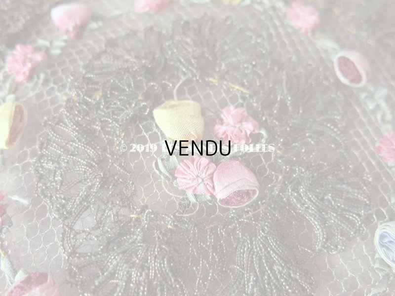 画像3: アンティーク  シルク製 ロココトリムのパネル ロココリボン