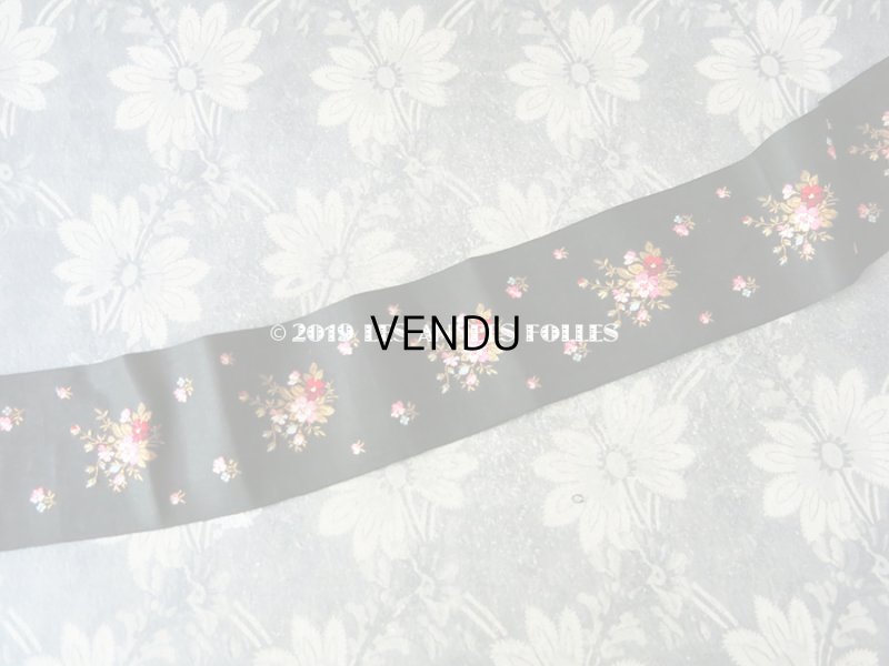 画像2: 19世紀 アンティーク シルク & コットン製 リボン 花模様の刺繍入り 53cm